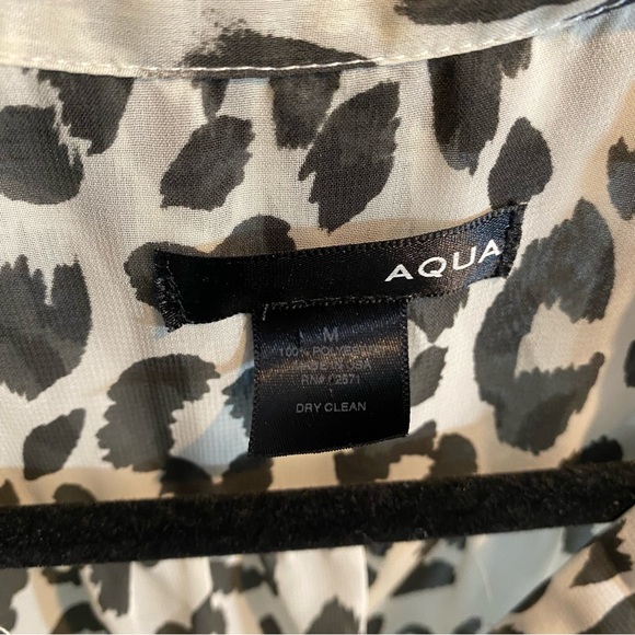 Aqua Sheer Cheetah Black/White Sleeveless Blouse - Picture 3 of 5